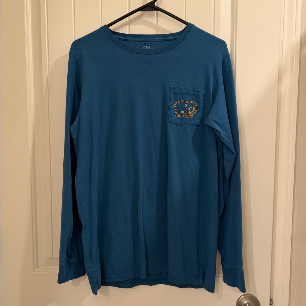Ivory Ella Teal Long Sleeve Shirt with Elephant Logo